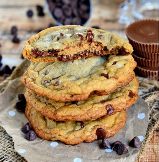 Reeses stuffed giant chewy chocolate chip cookies 01.jpg